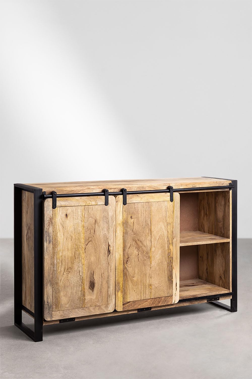 Sklum Kiefer Style cassettiera legno 150 cm Black Natural