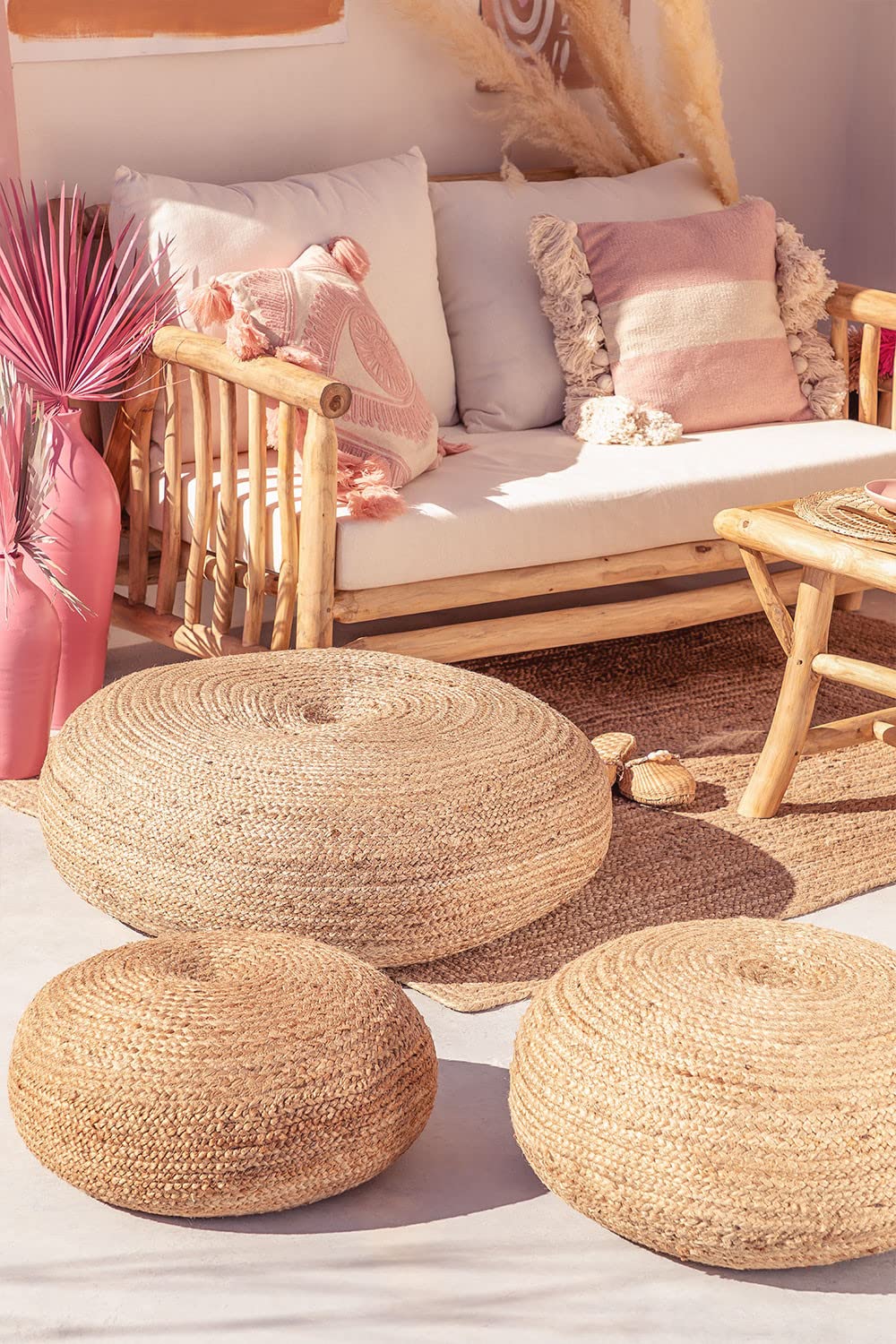 Sklum Pilew pouf rotondo in juta 50 cm