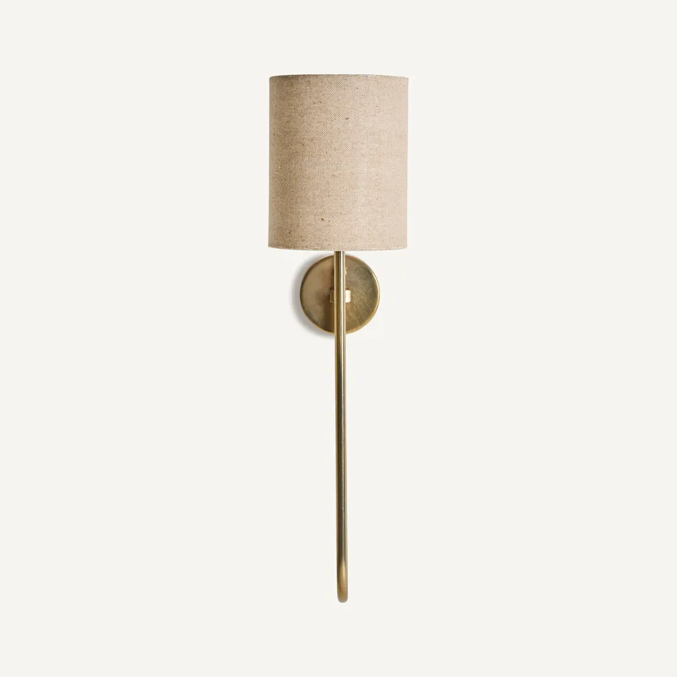 Bambua Marsac Applique Parete Lino Ottone