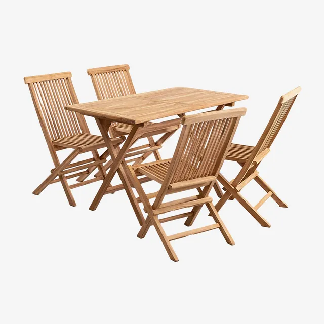 Sklum Pira set giardino pieghevole teak 4 sedie