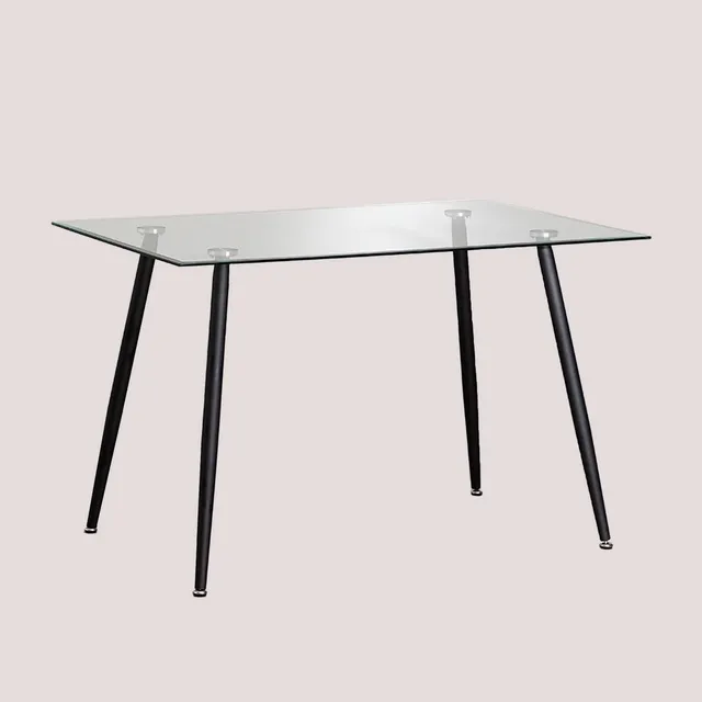 Sklum Lahs tavolo da pranzo in vetro 120x80 cm nero