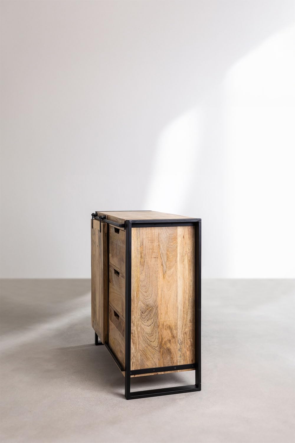 Sklum Kiefer Style credenza legno 90x90 Black Natural