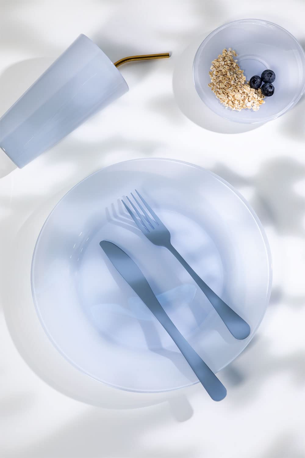 Sklum Ainara set 4 piatti piani vetro blu lavanda