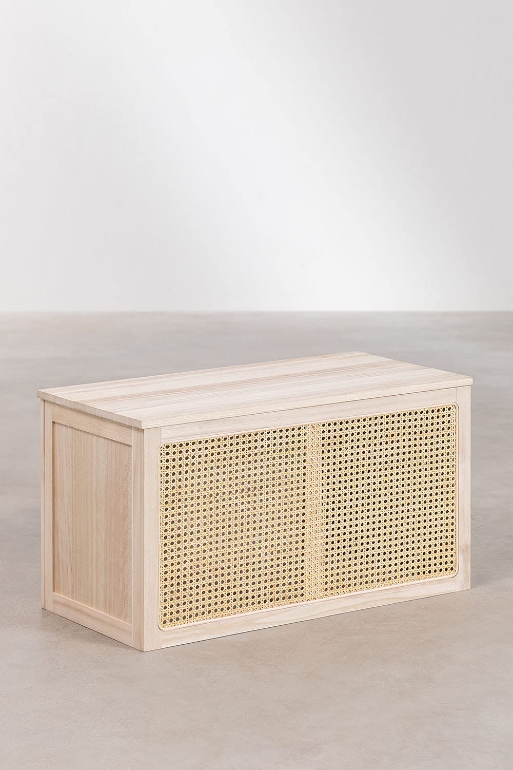Sklum Ralik baule 80 cm in rattan e legno