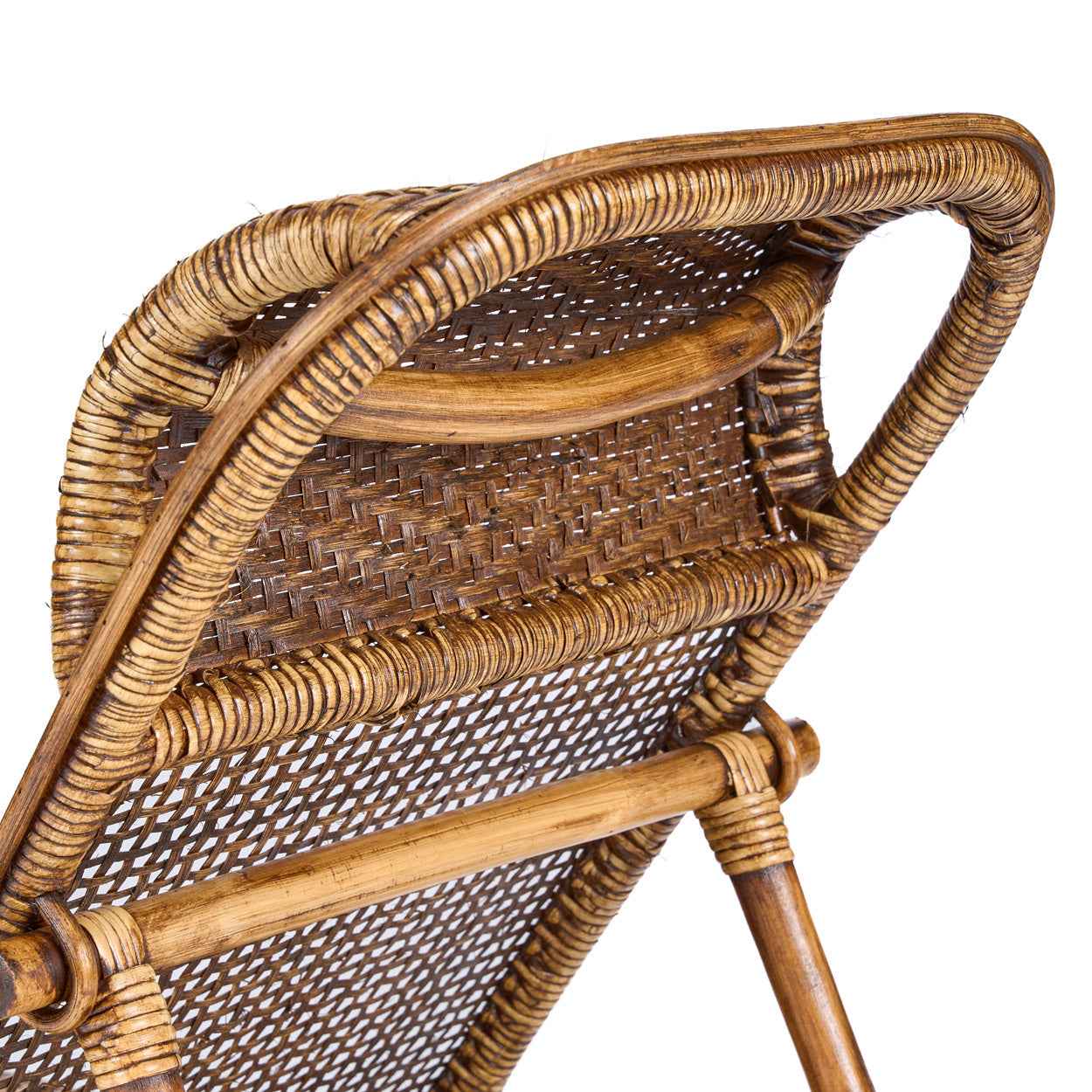 Bambua Rattan Floor Lounger poltrona noce scuro