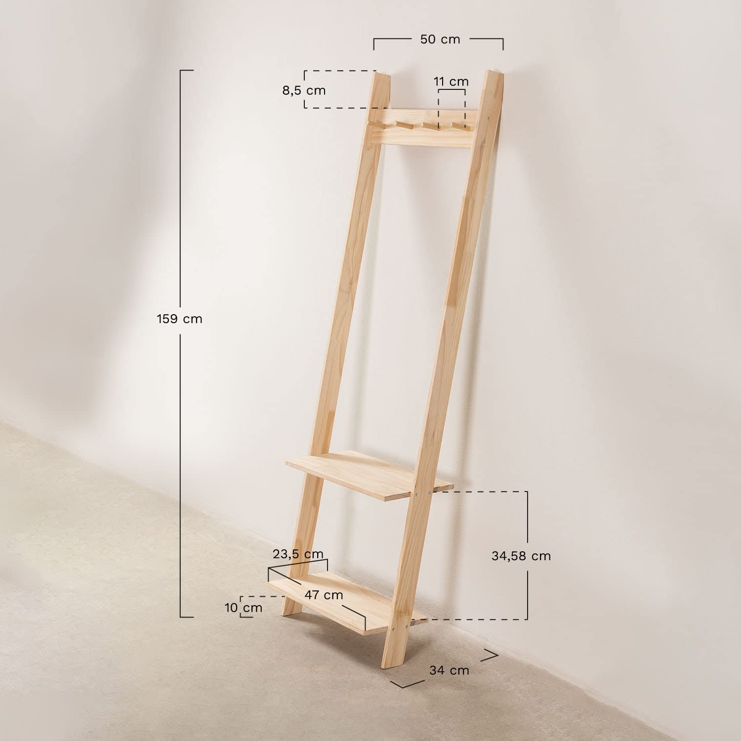 Sklum Mako appendiabiti da terra con scarpiera legno naturale