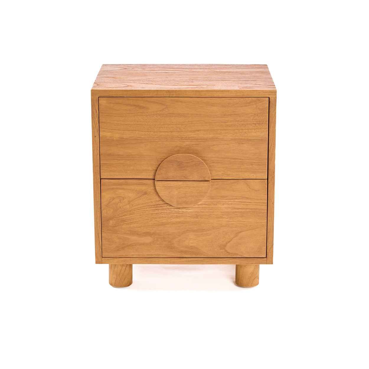 Bambua Eclipse comodino teak naturale 2 cassetti