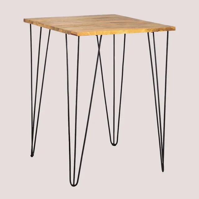 Sklum Meriem tavolo alto in legno di mango 80x80