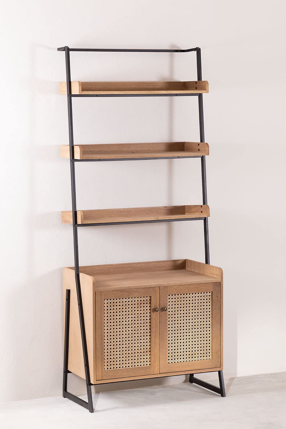 Sklum Faor Black Natural Scaffale 198,5cm Metallo MDF