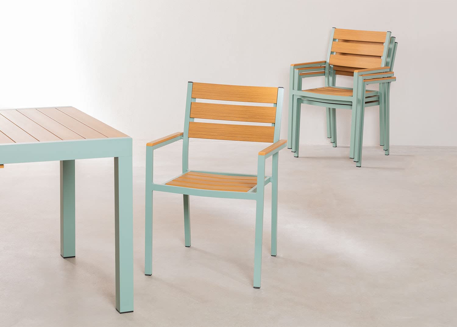 Sklum Saura Set Tavolo Allungabile 4 Sedie Celadon