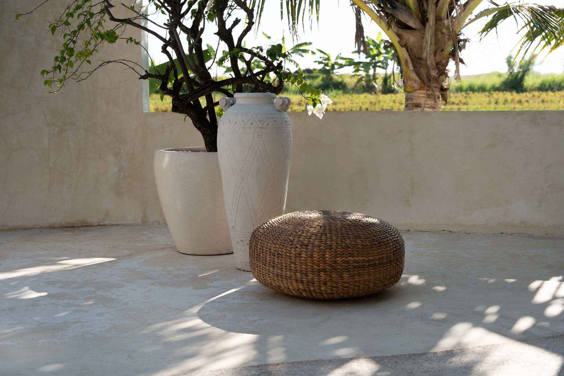 Bambua The Hyacinth pouf naturale M in giacinto