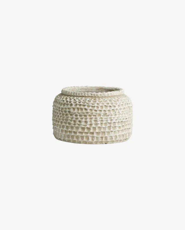 Bambua Aoba vaso M cemento bianco decorativo