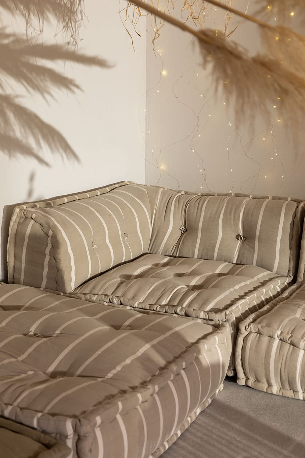 Sklum Dhel Boho pouf modulare cotone moka