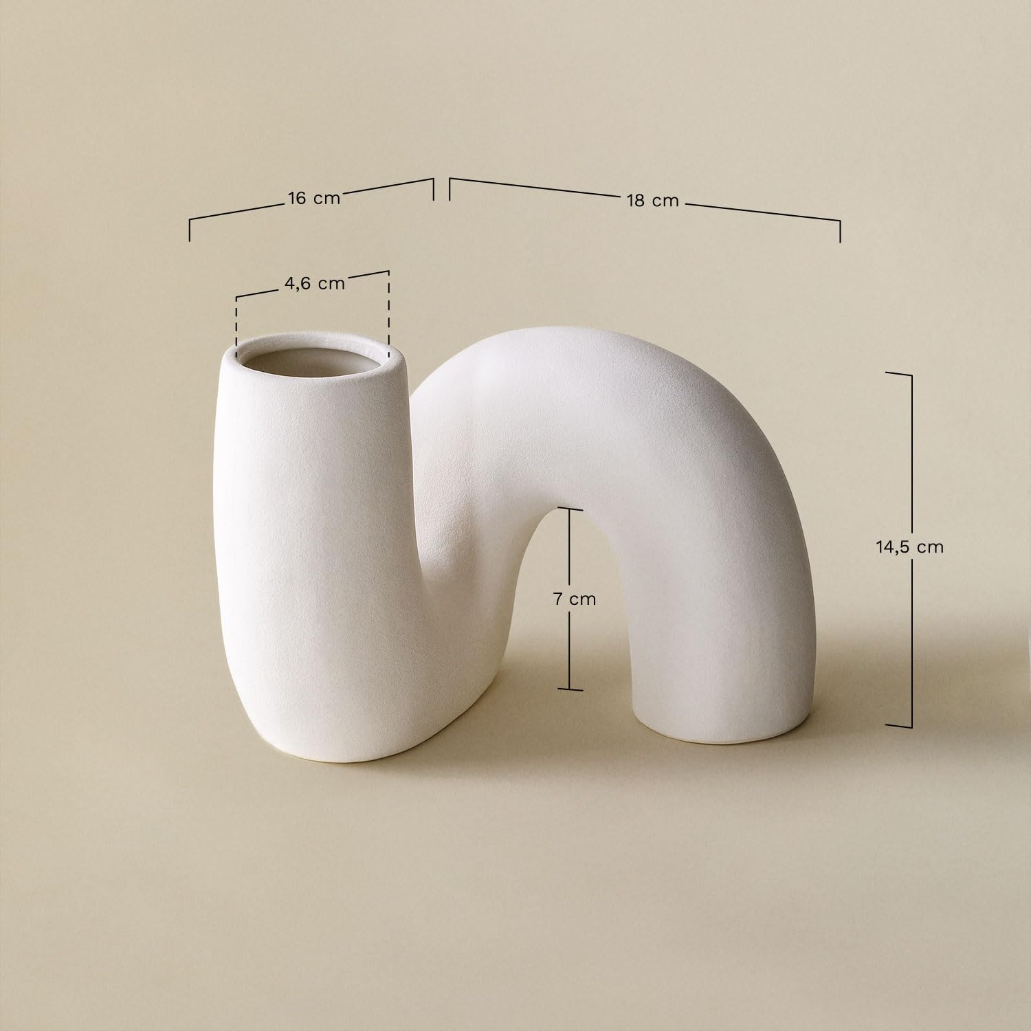 Sklum Mardig vaso ceramica 14,5 cm curvo