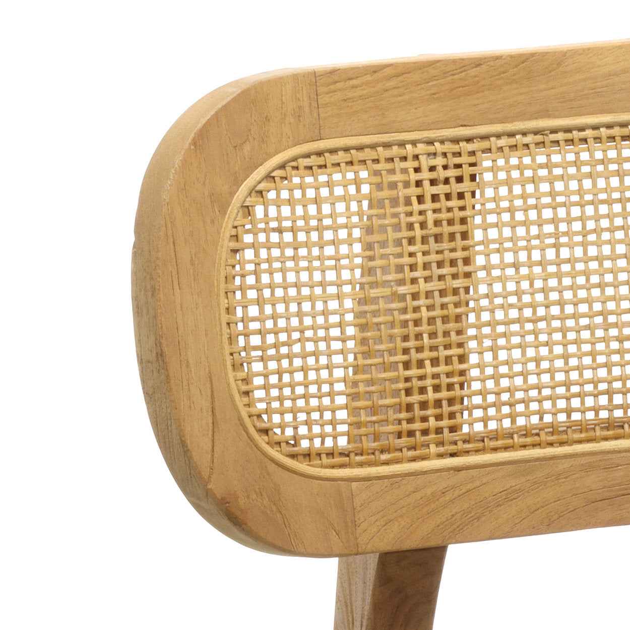 Bambua Nova sedia legno teak con schienale rattan