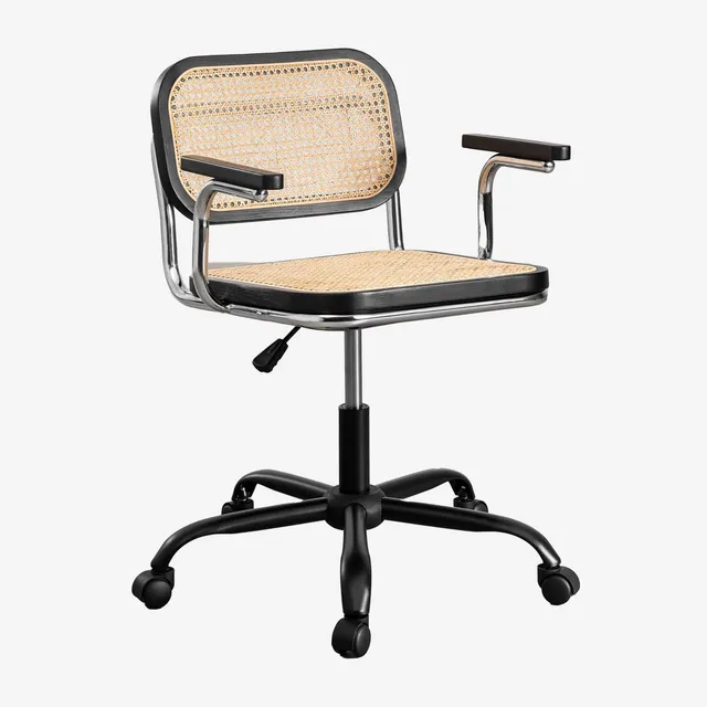 Sklum Tento Nera sedia scrivania rattan naturale