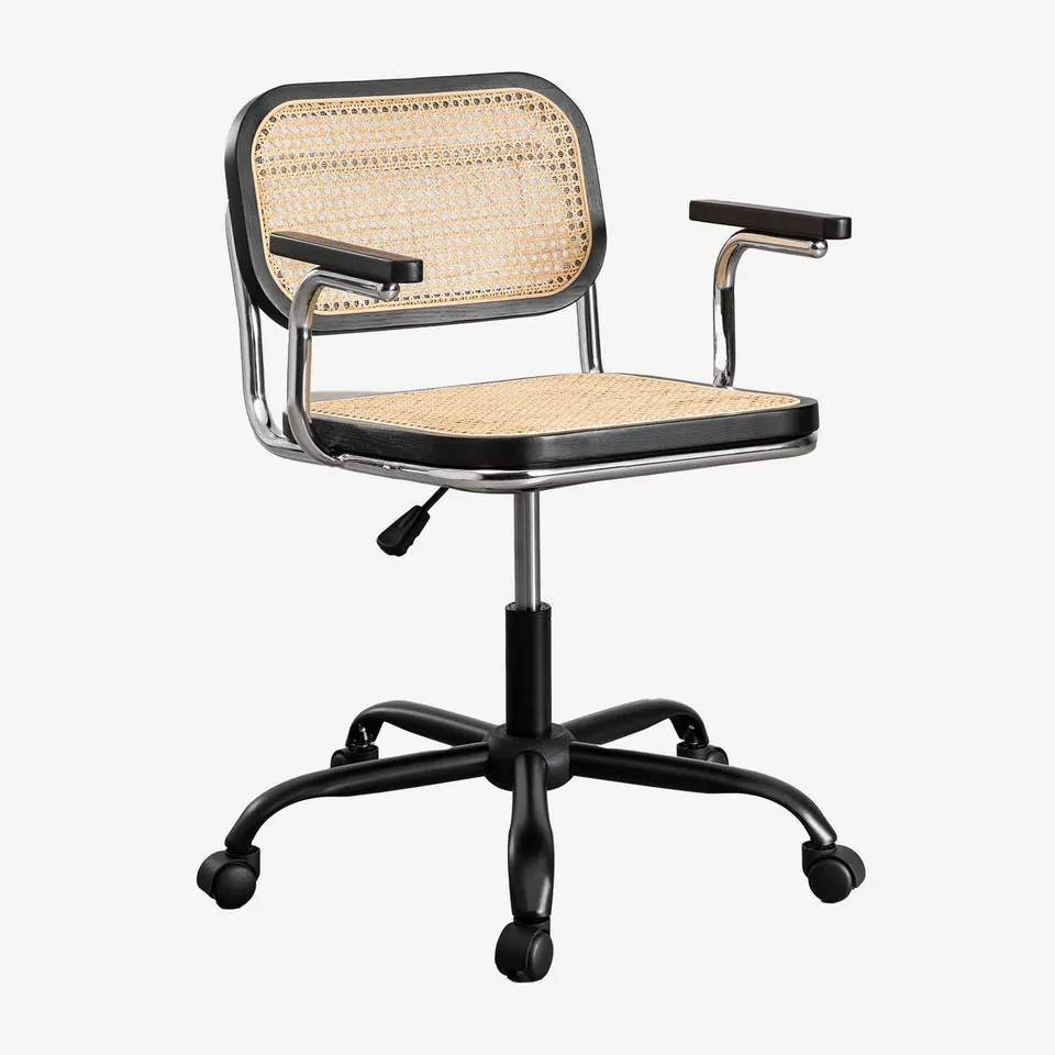 Sklum Tento Nera sedia scrivania rattan naturale
