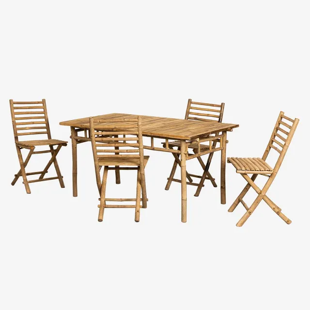 Sklum Marilin Set da Giardino Tavolo 4 Sedie Bambù