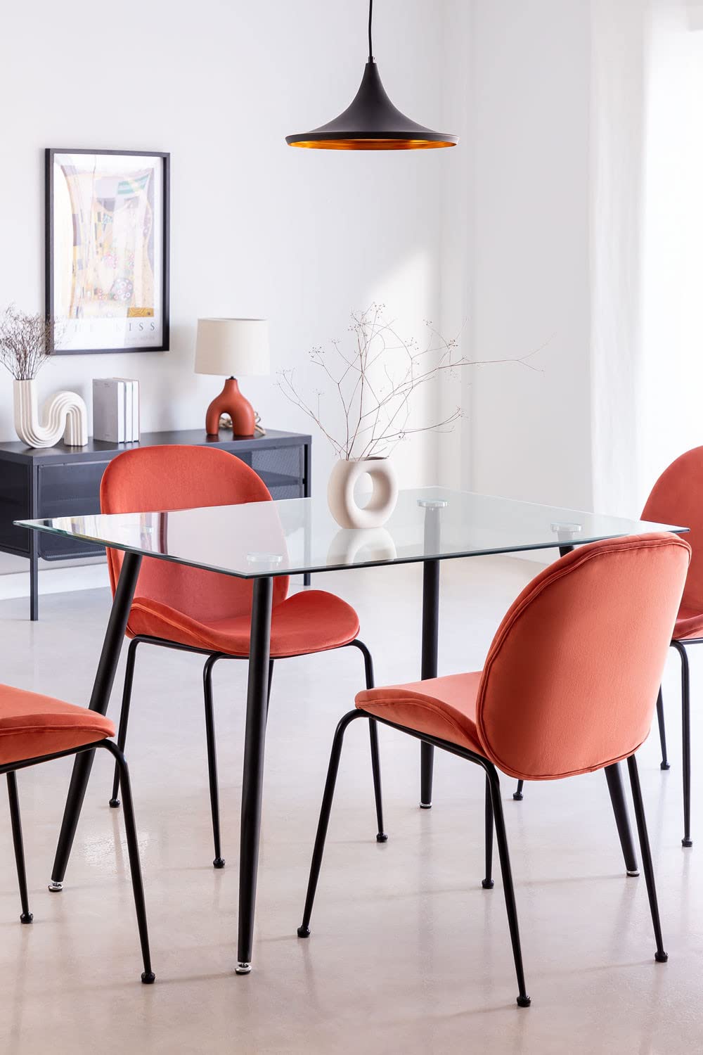 Sklum Lahs tavolo da pranzo in vetro 120x80 cm nero