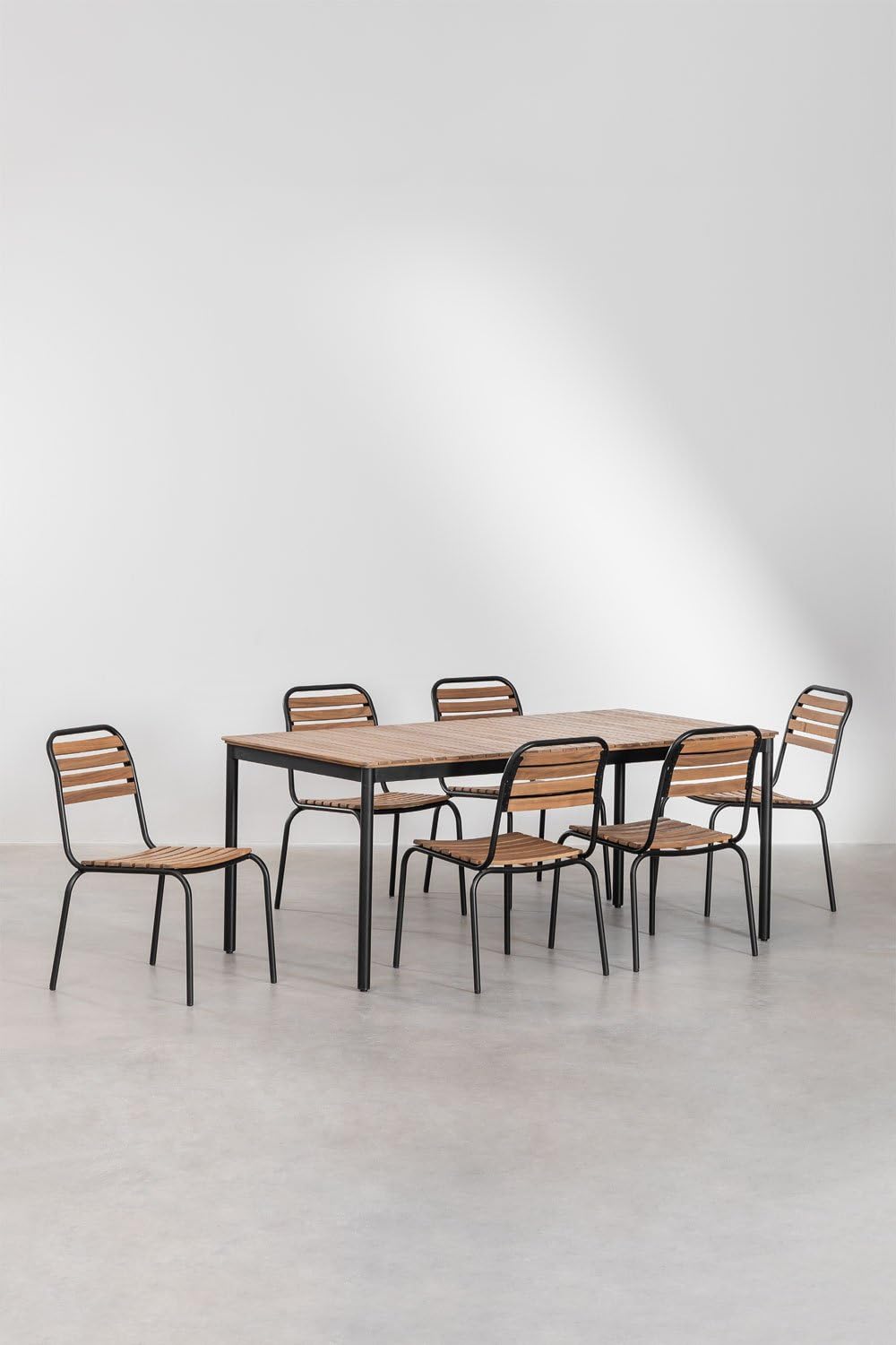 Sklum Artus Set Tavolo 160x90 e 6 Sedie da Giardino