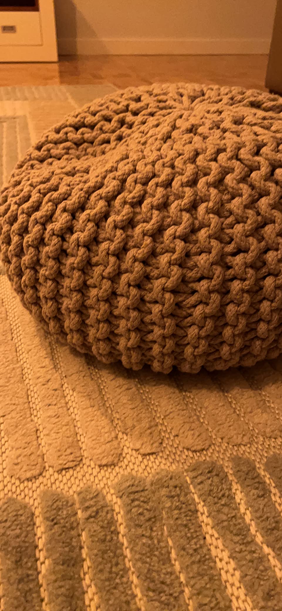 Sklum Greicy pouf rotondo cotone grigio talpa Ø42