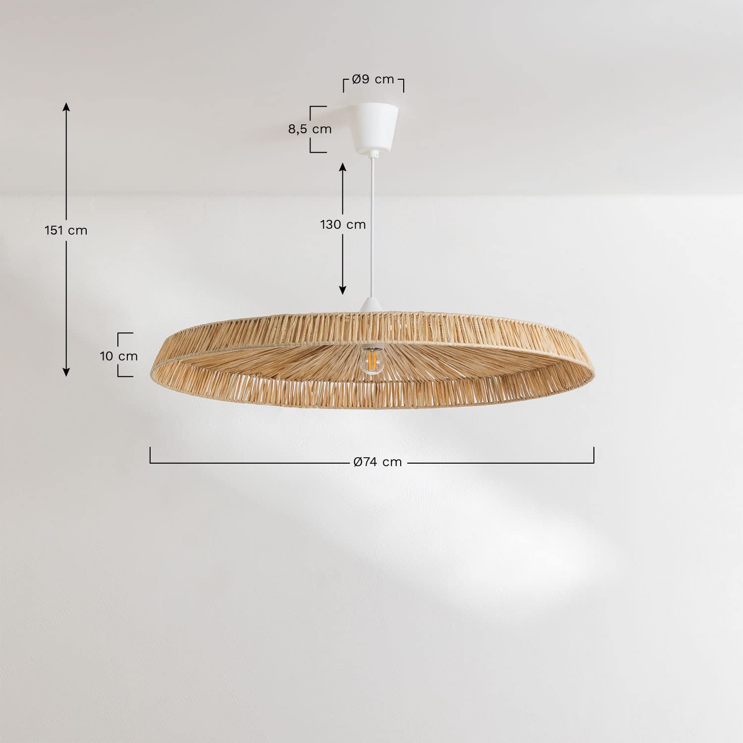 Sklum Velcko lampada soffitto rafia Ø74 cm
