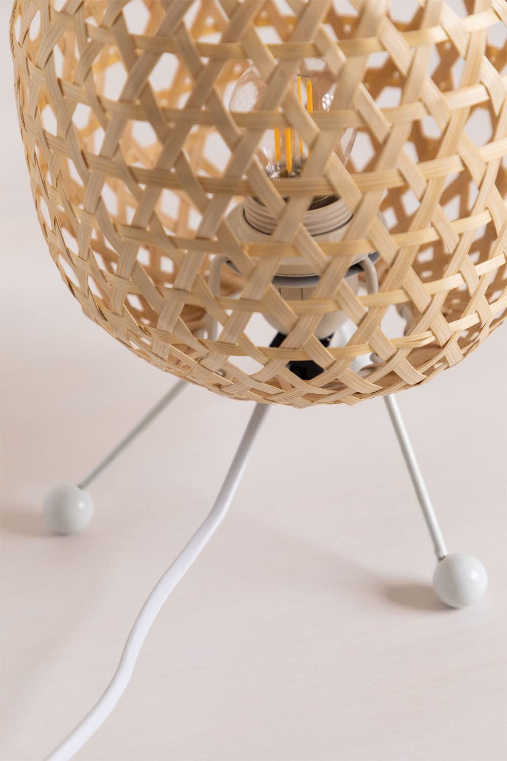 Sklum Krisal lampada da tavolo in rattan E27 Ø19 cm