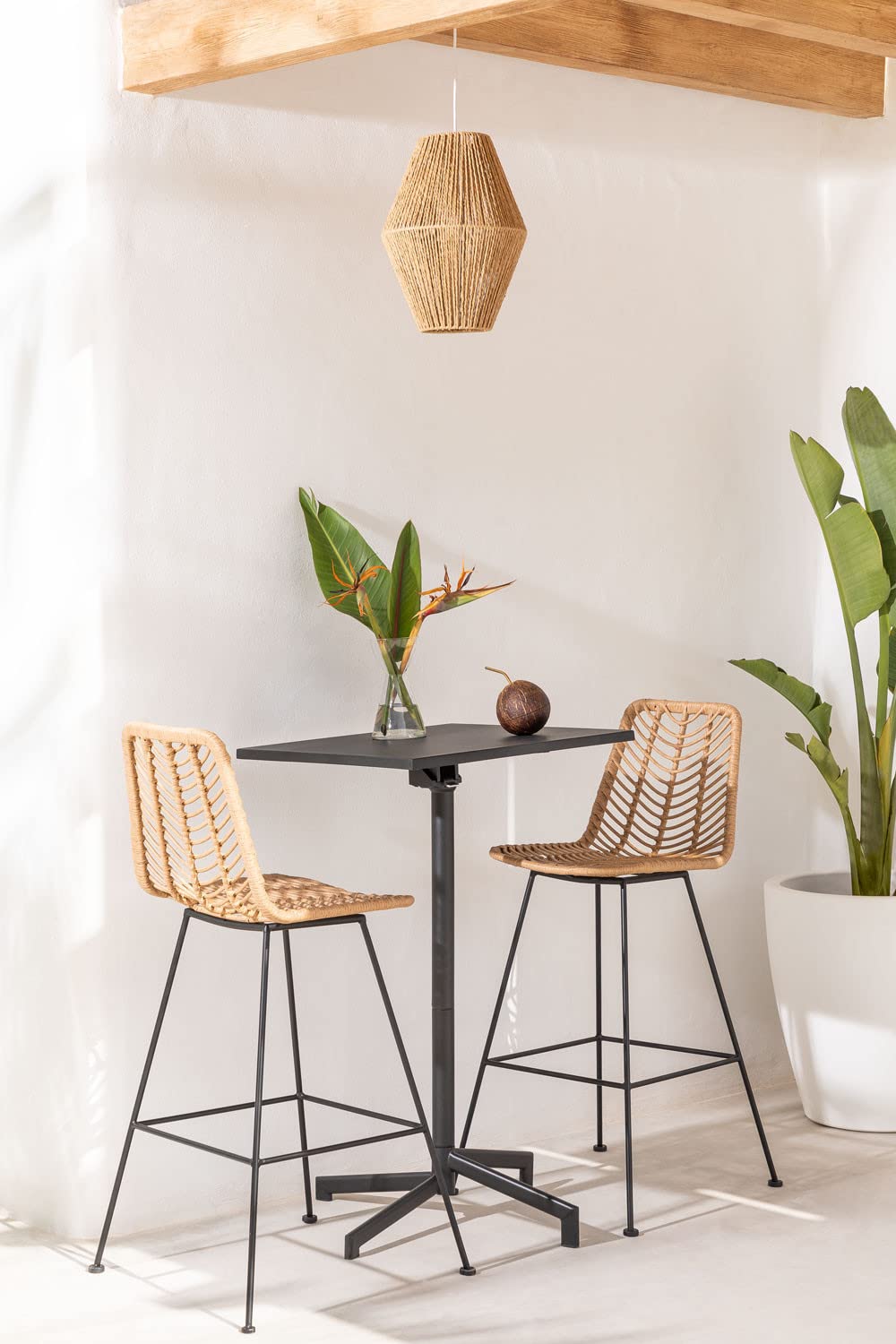 Sklum Gouda sgabello rattan naturale 75 cm