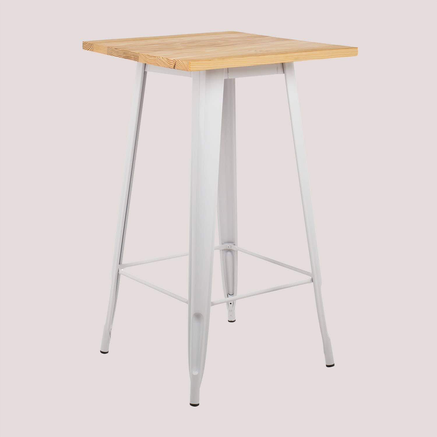 Sklum Lix tavolo alto 60x60 cm bianco legno naturale