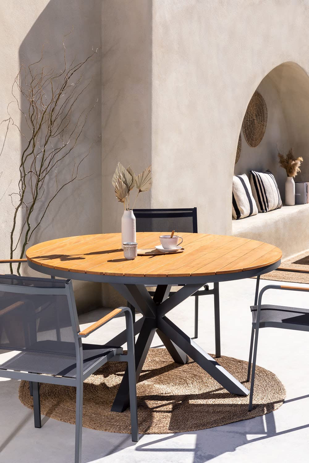 Sklum Archer tavolo giardino rotondo antracite Ø140 cm