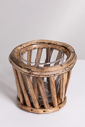 Sklum Cocco vaso in bambù marrone naturale Ø9 cm