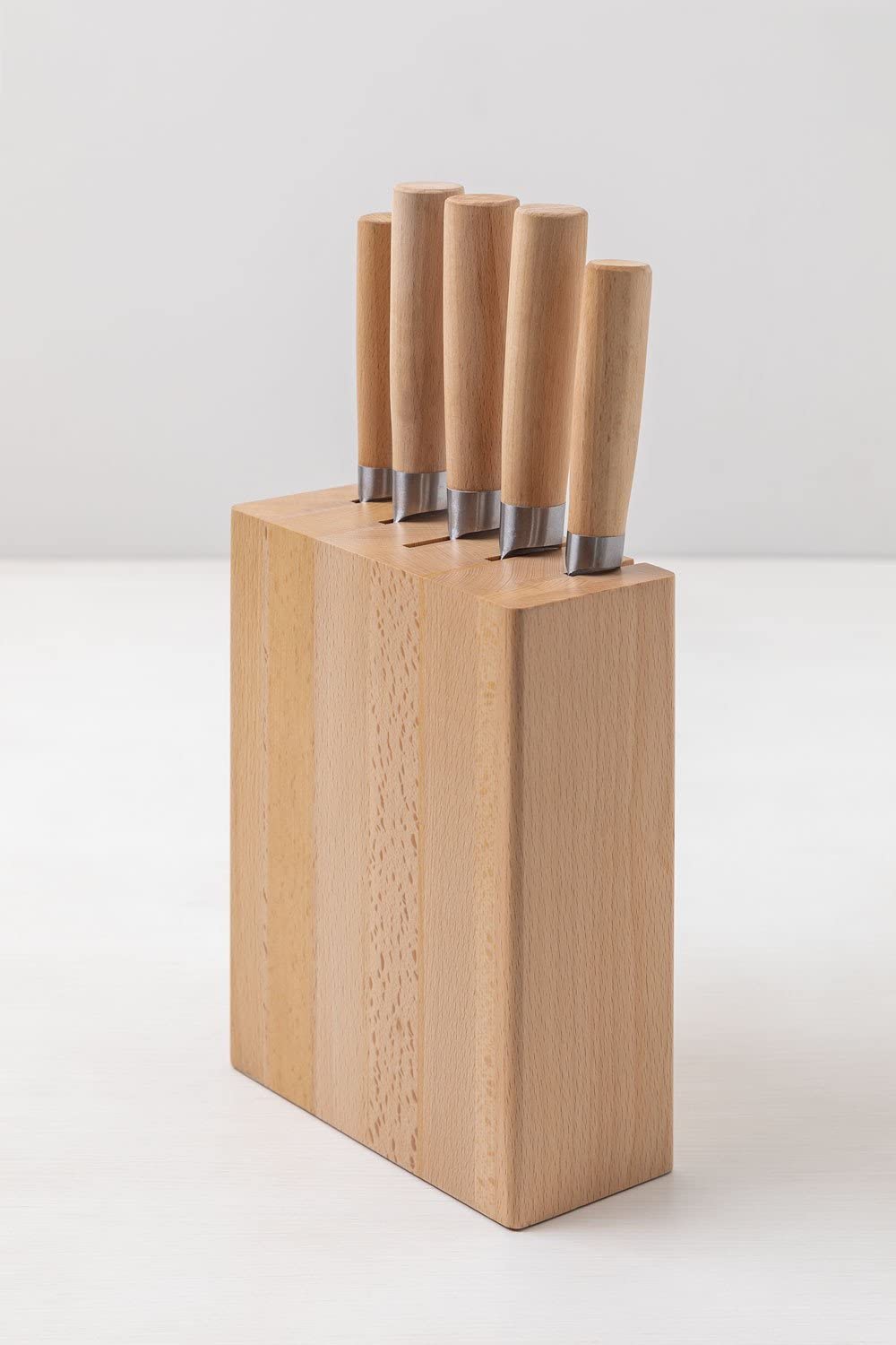 Sklum Datte set coltelli cucina con ceppo in legno