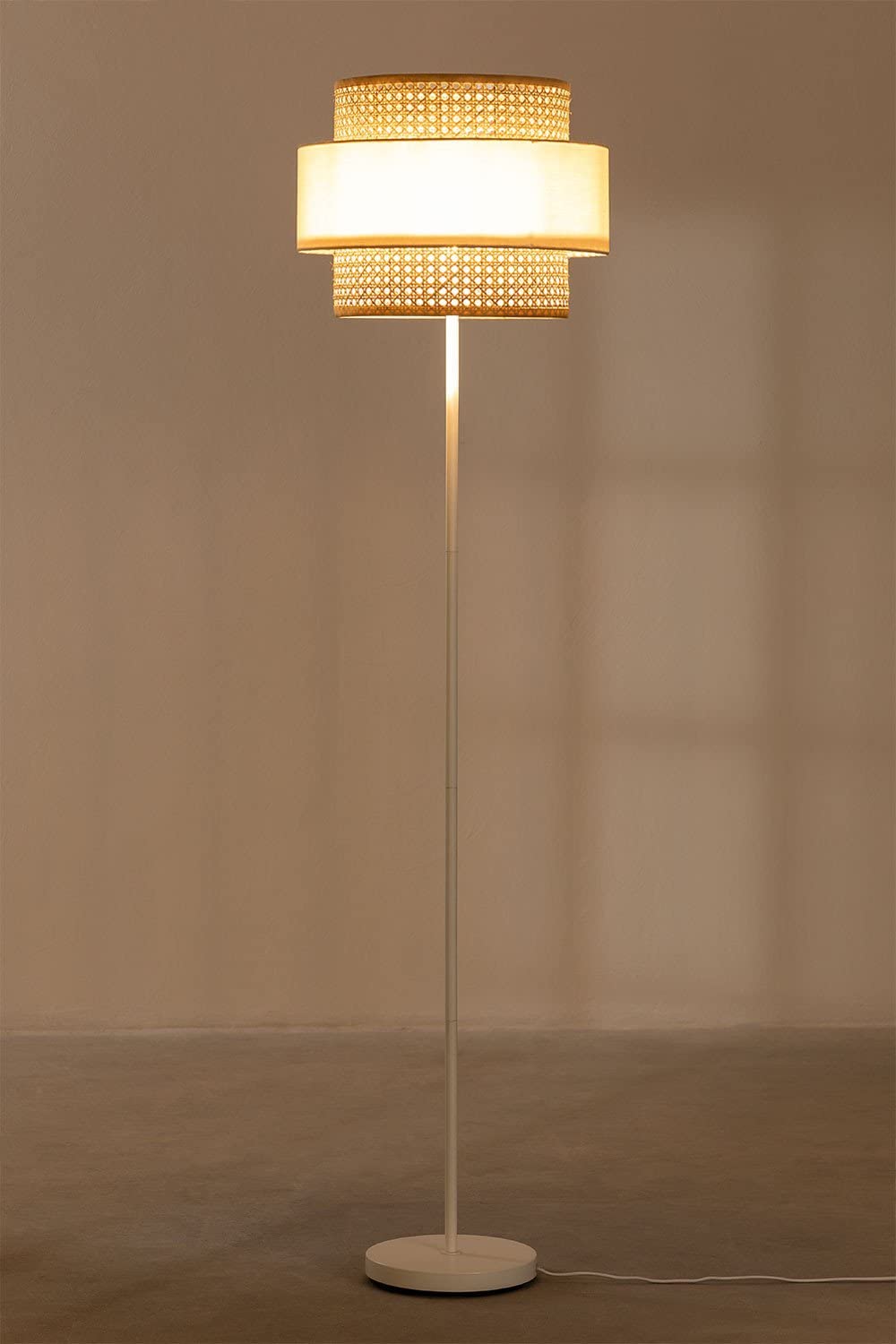 Sklum Satu lampada da terra rattan Ø38 cm E27