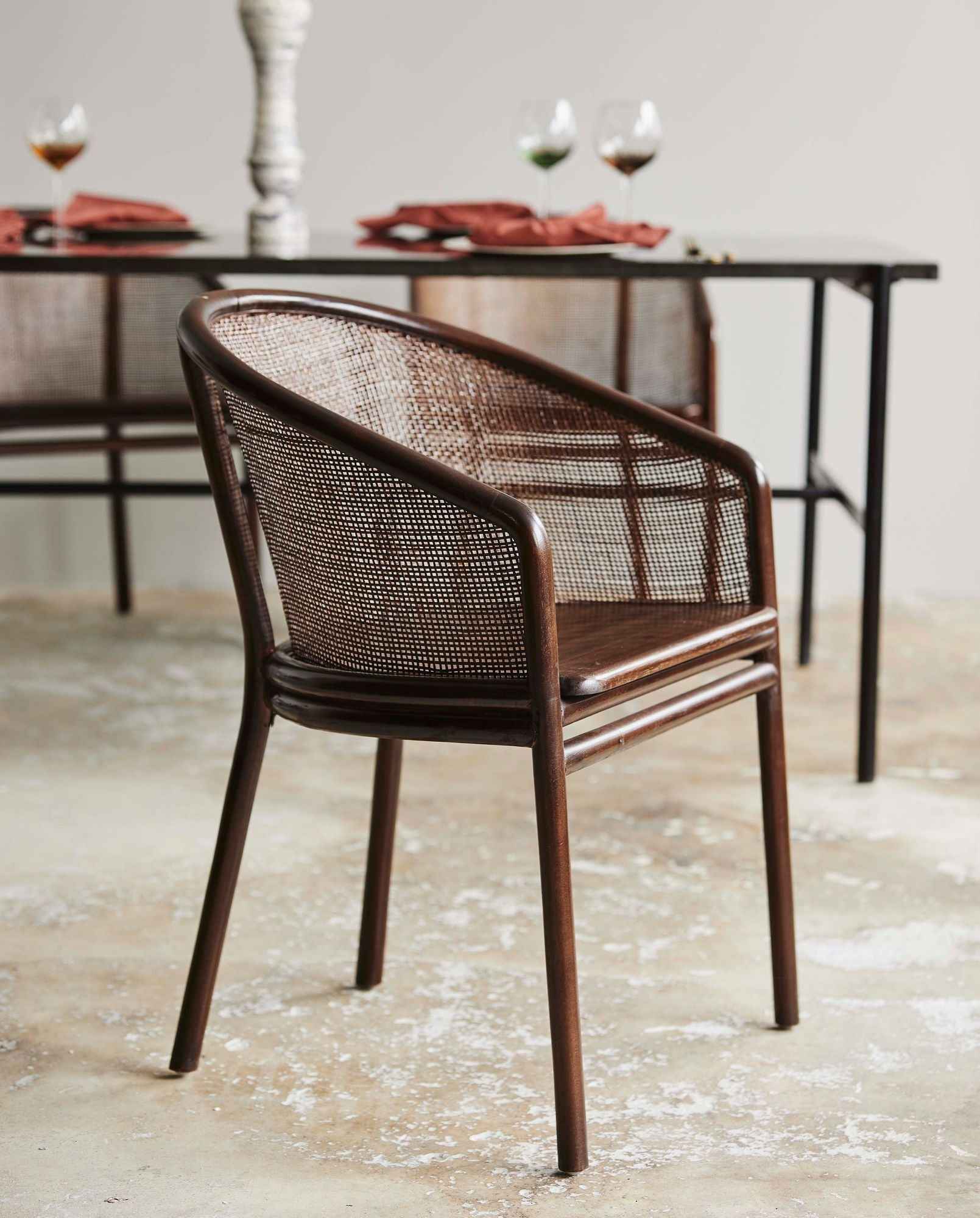 Bambua Mosso sedia pranzo teak marrone scuro