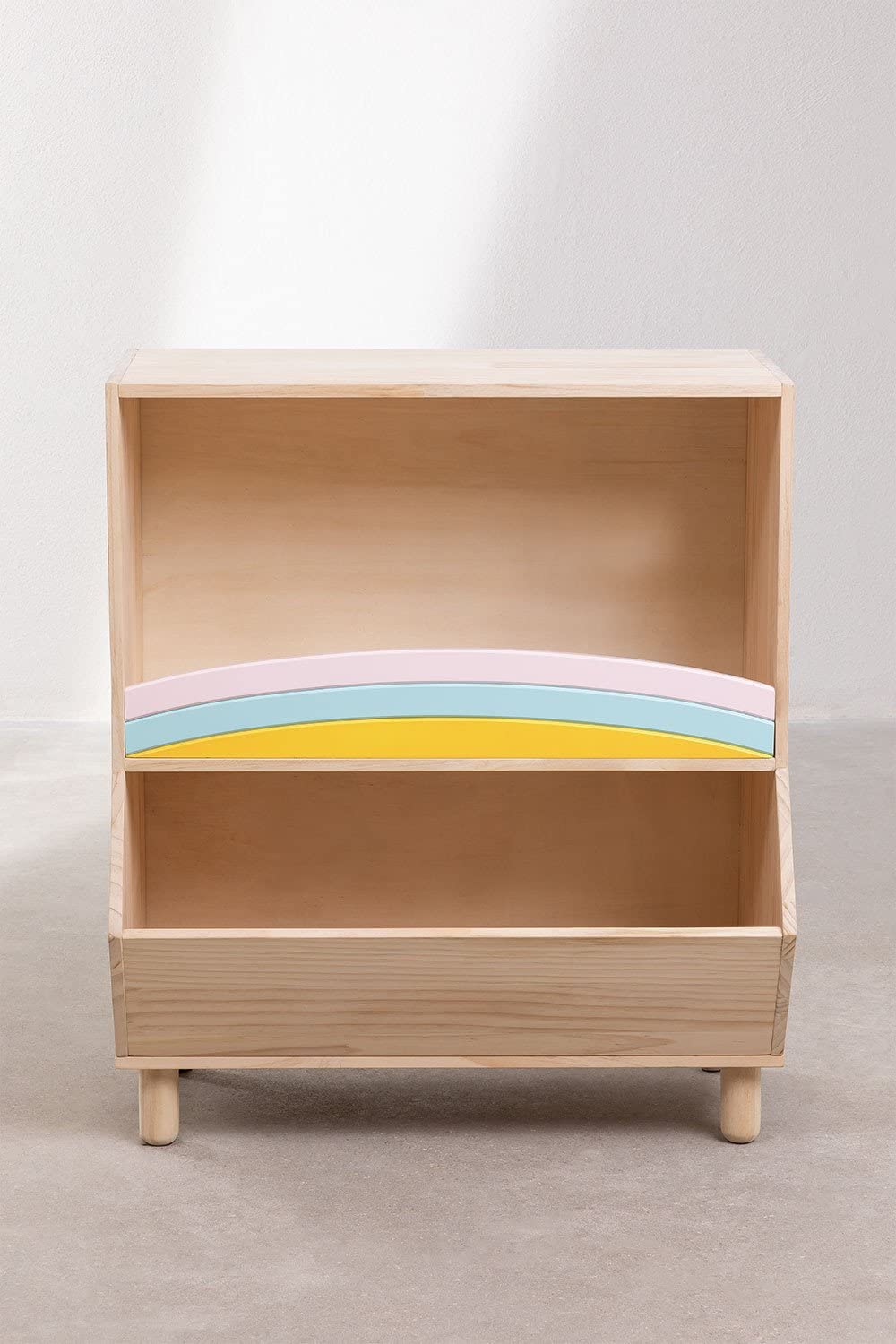 Sklum Rainbow Kids mobiletto legno pino 2 scomparti