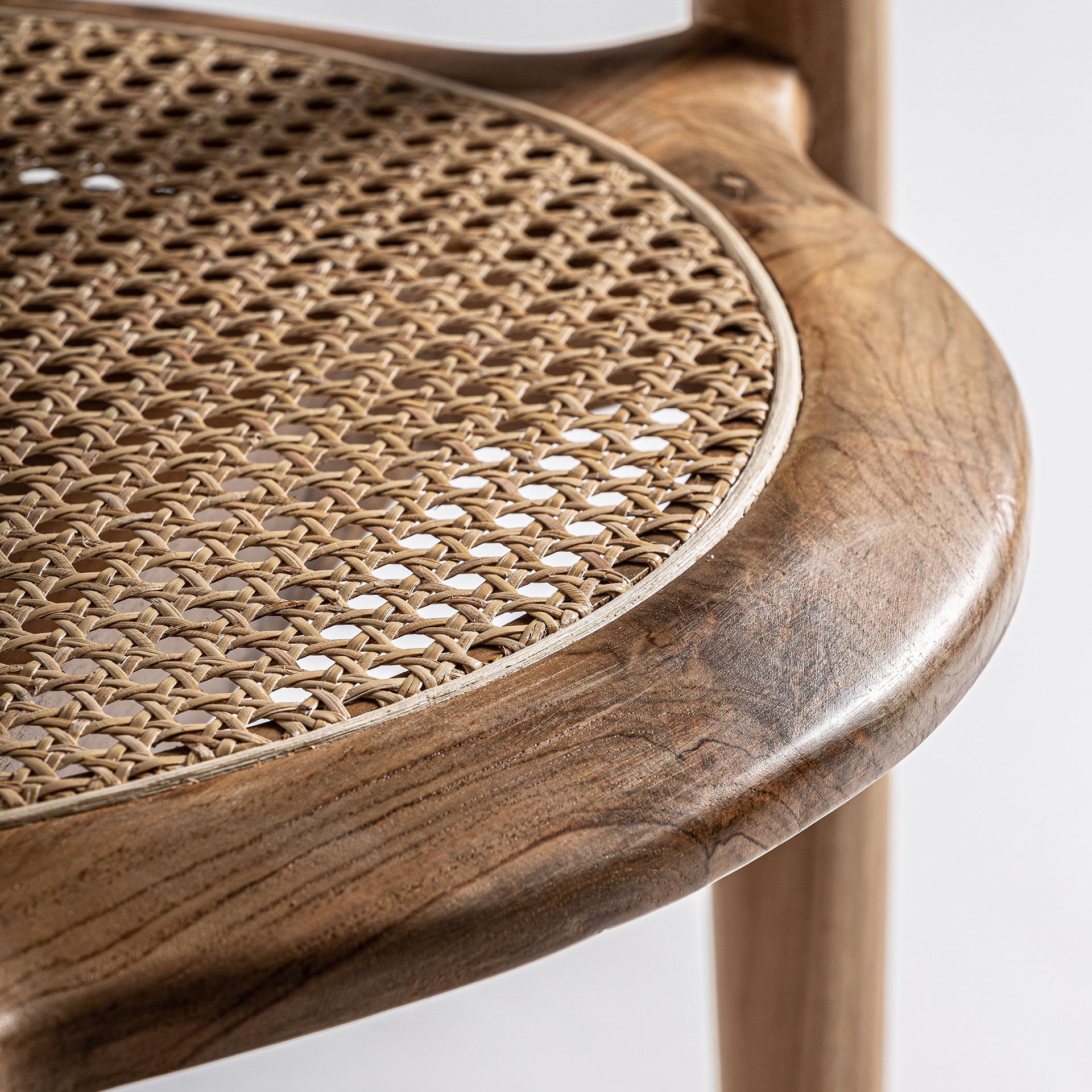 Bambua Tostily sedia da pranzo teak rattan marrone chiaro
