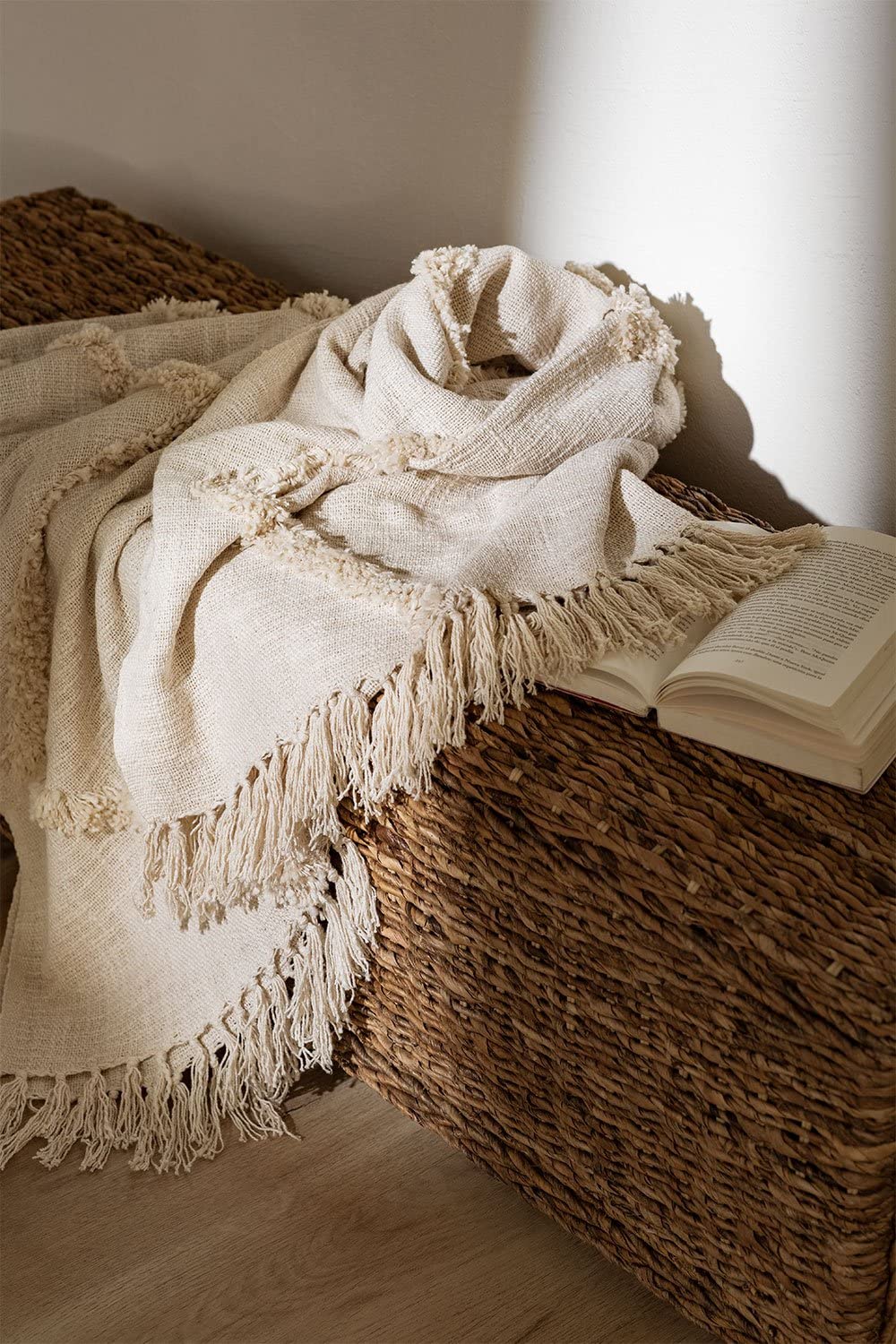 Sklum Neutre plaid in cotone beige crema