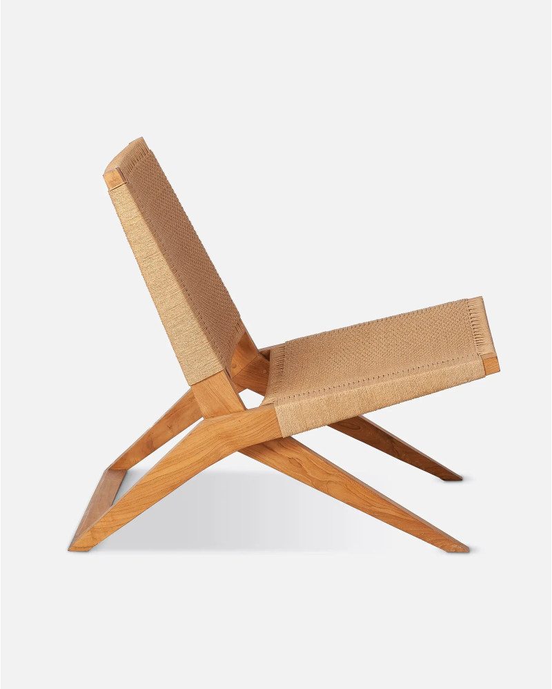 Bambua Lawit poltrona lounge in teak e corda