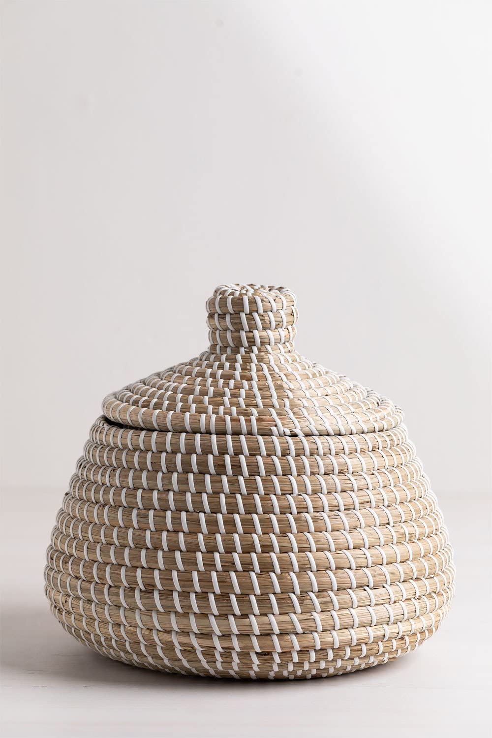 Sklum Bastel cestino con coperchio seagrass Ø29 cm