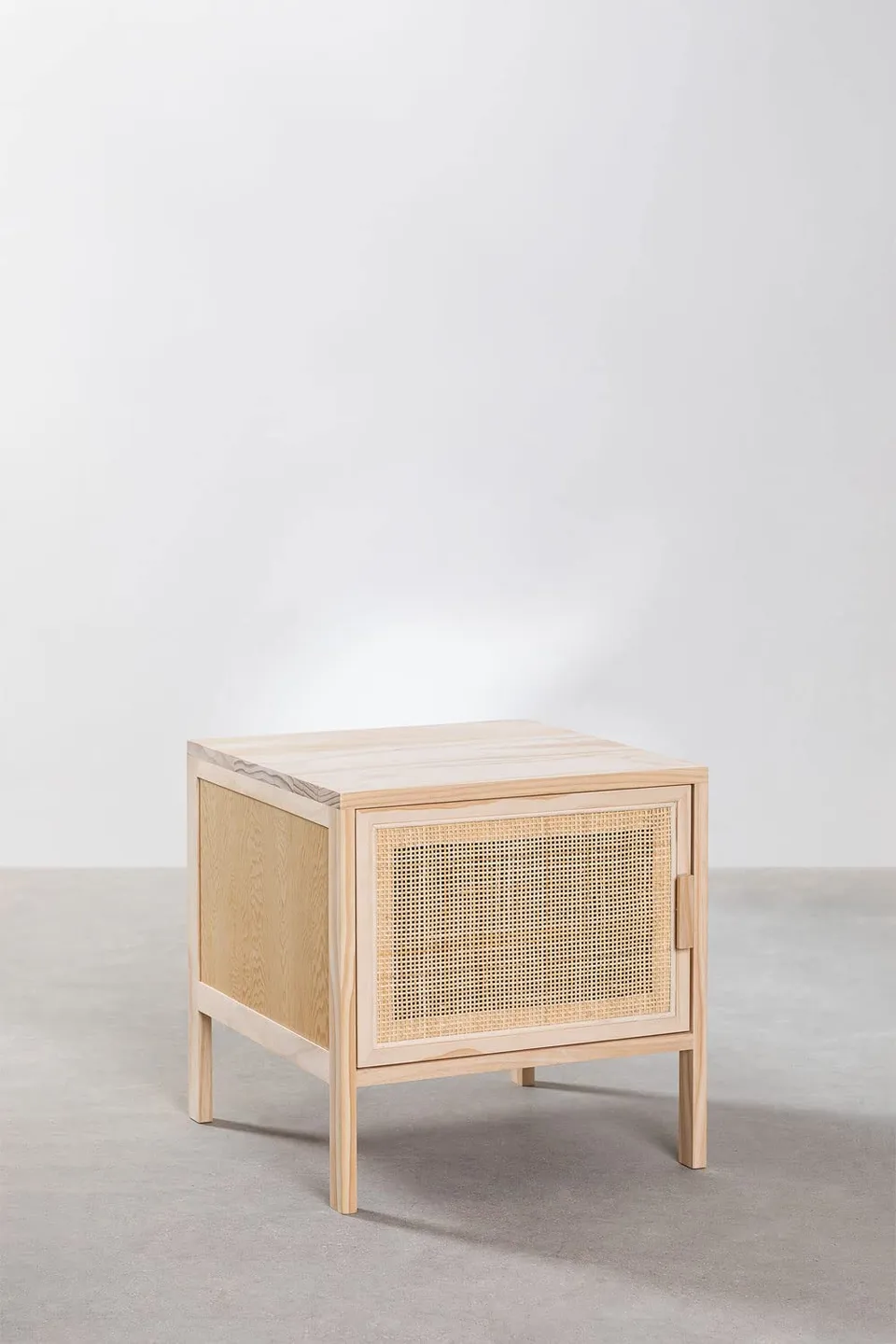 Sklum Reyna comodino rattan e legno pino
