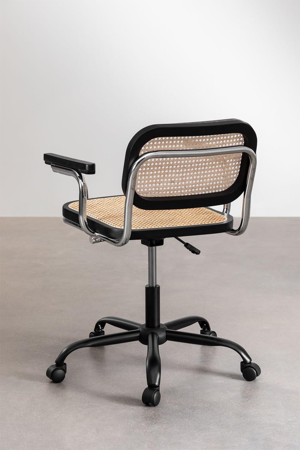 Sklum Tento Nera sedia scrivania rattan naturale