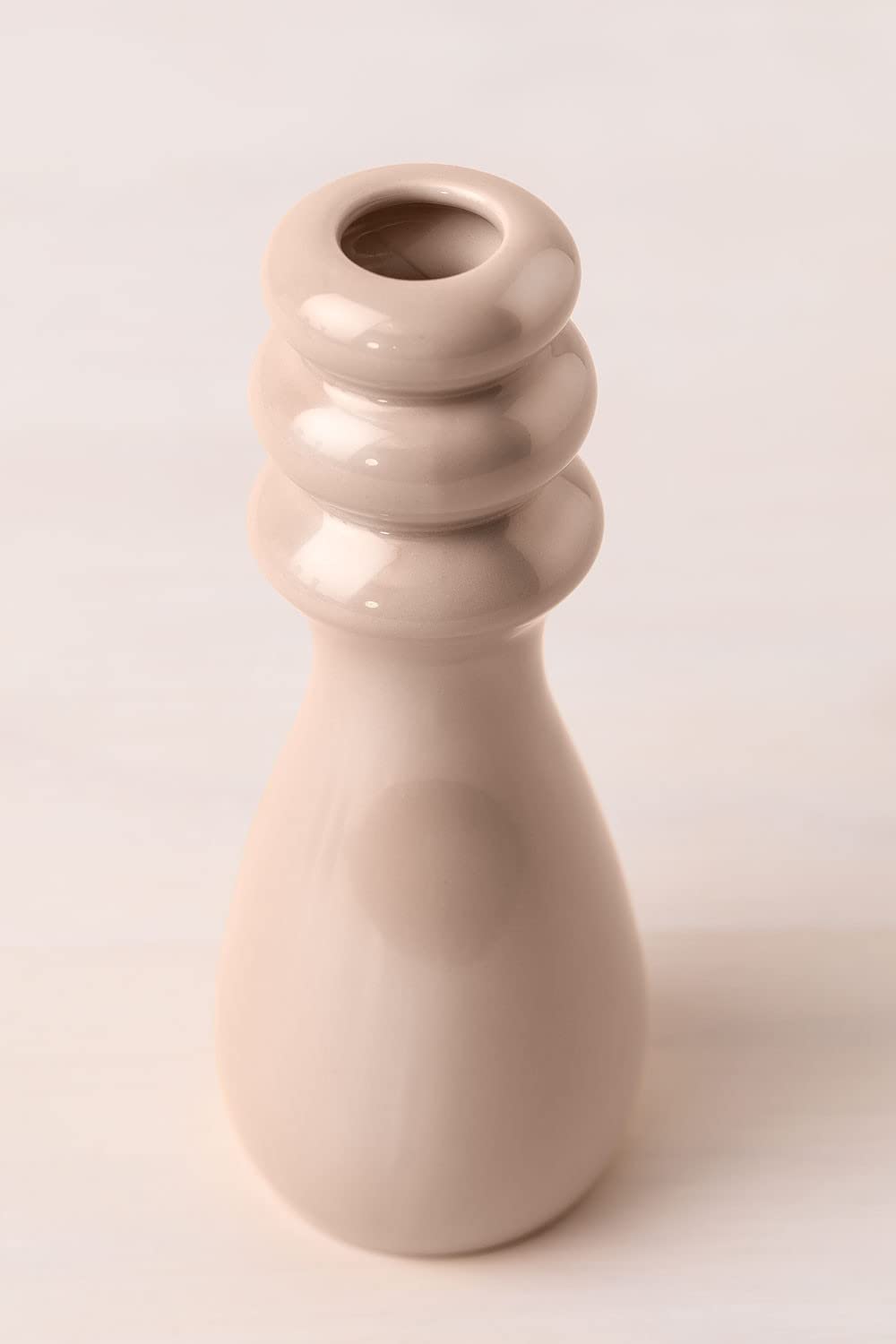 Sklum Alom vaso in ceramica beige lino 16 cm