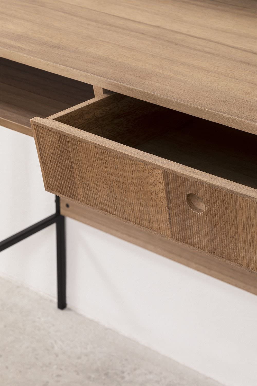 Sklum Ancher Scrivania Legno Naturale in MDF e Metallo