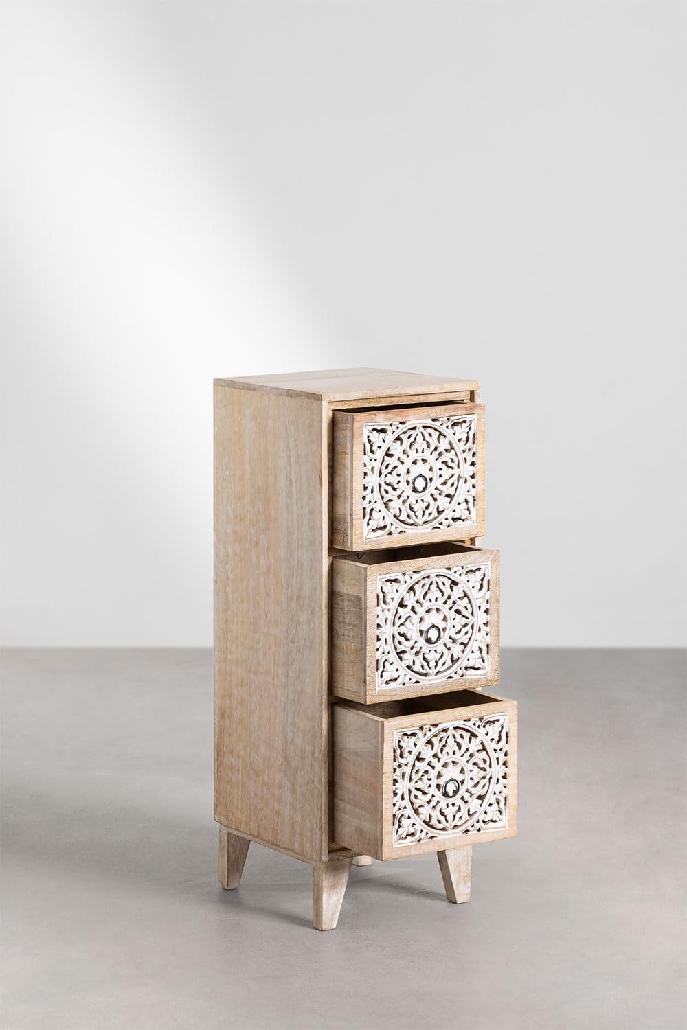 Sklum Mekel cassettiera legno mango 3 cassetti naturale