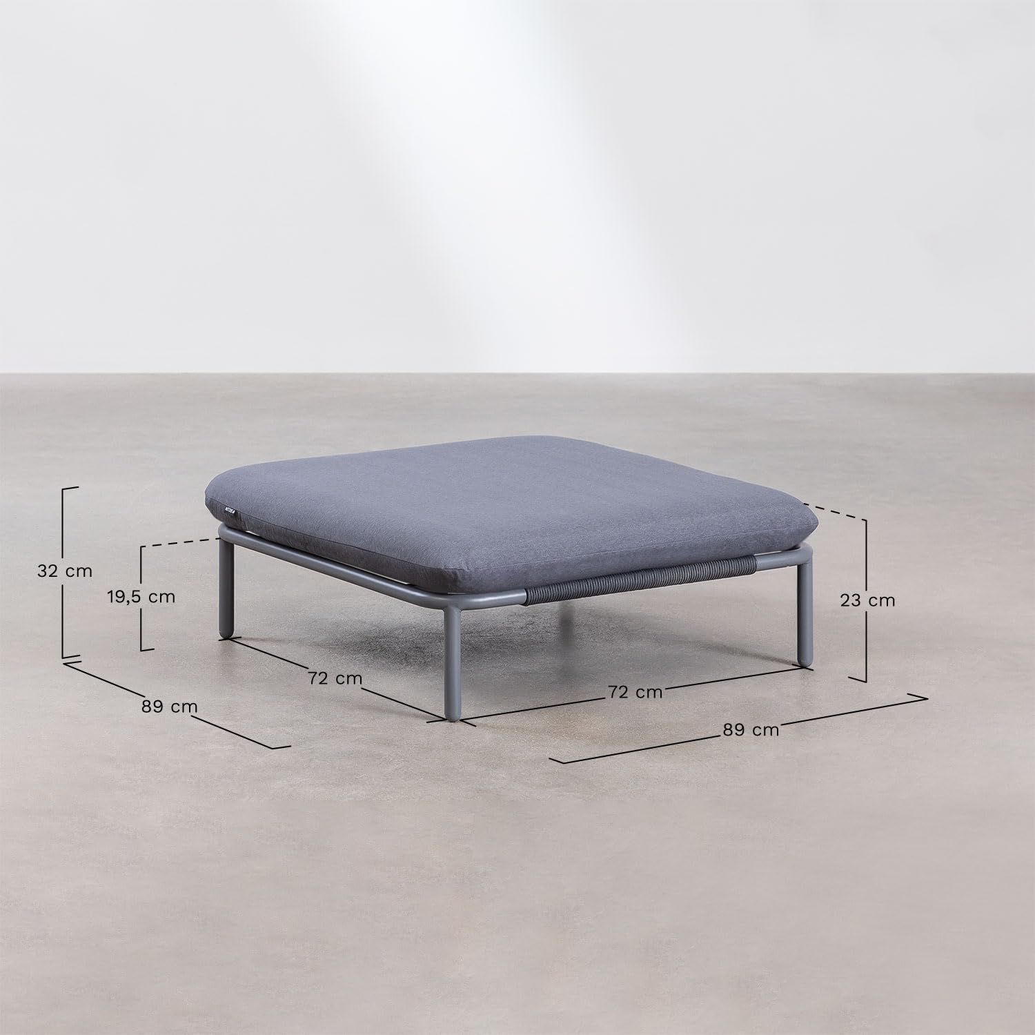 Sklum Roubly Style moduli divano giardino grigio antracite acciaio