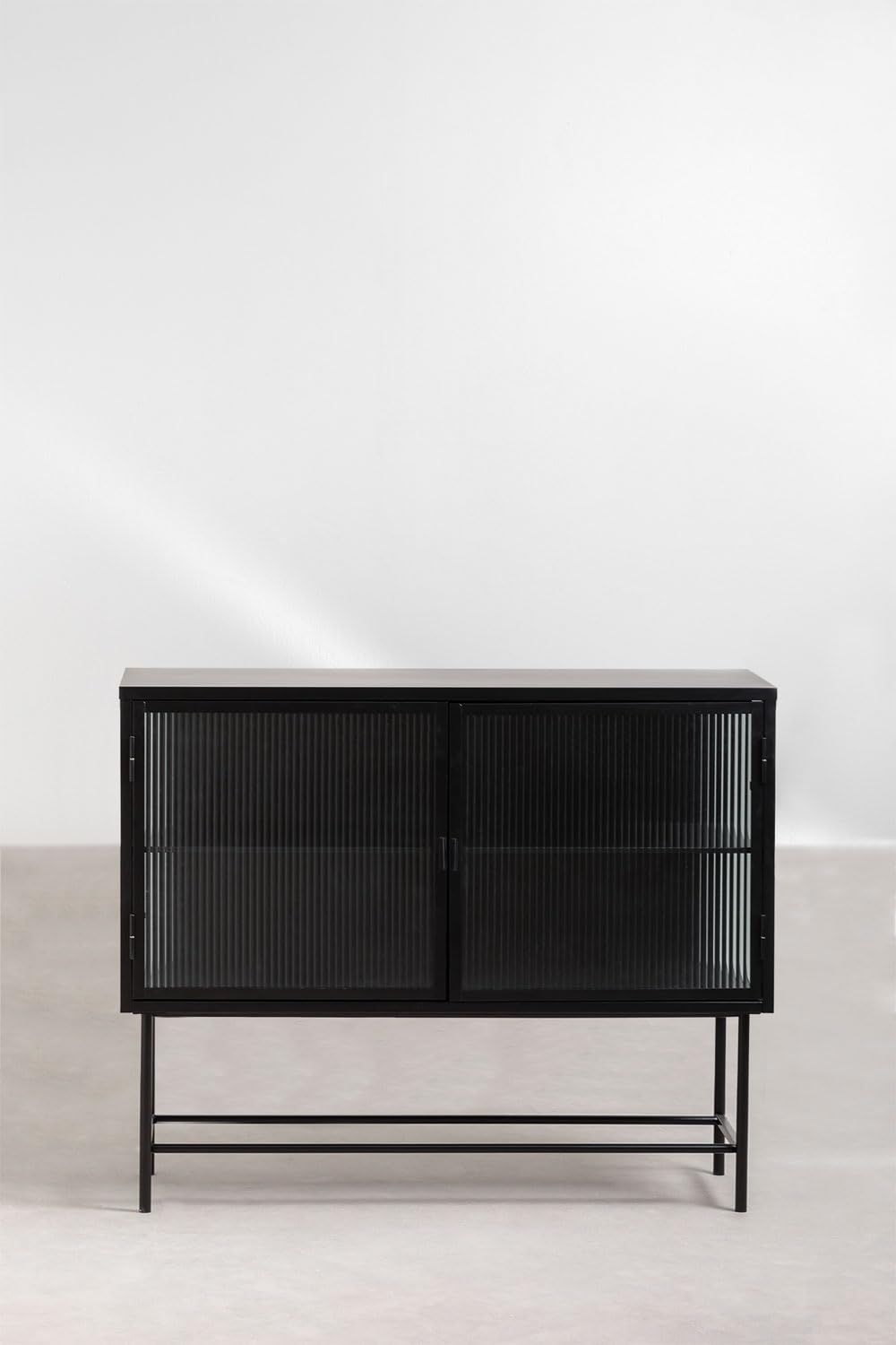 Sklum Verticale madia metallo vetro nera 110 cm
