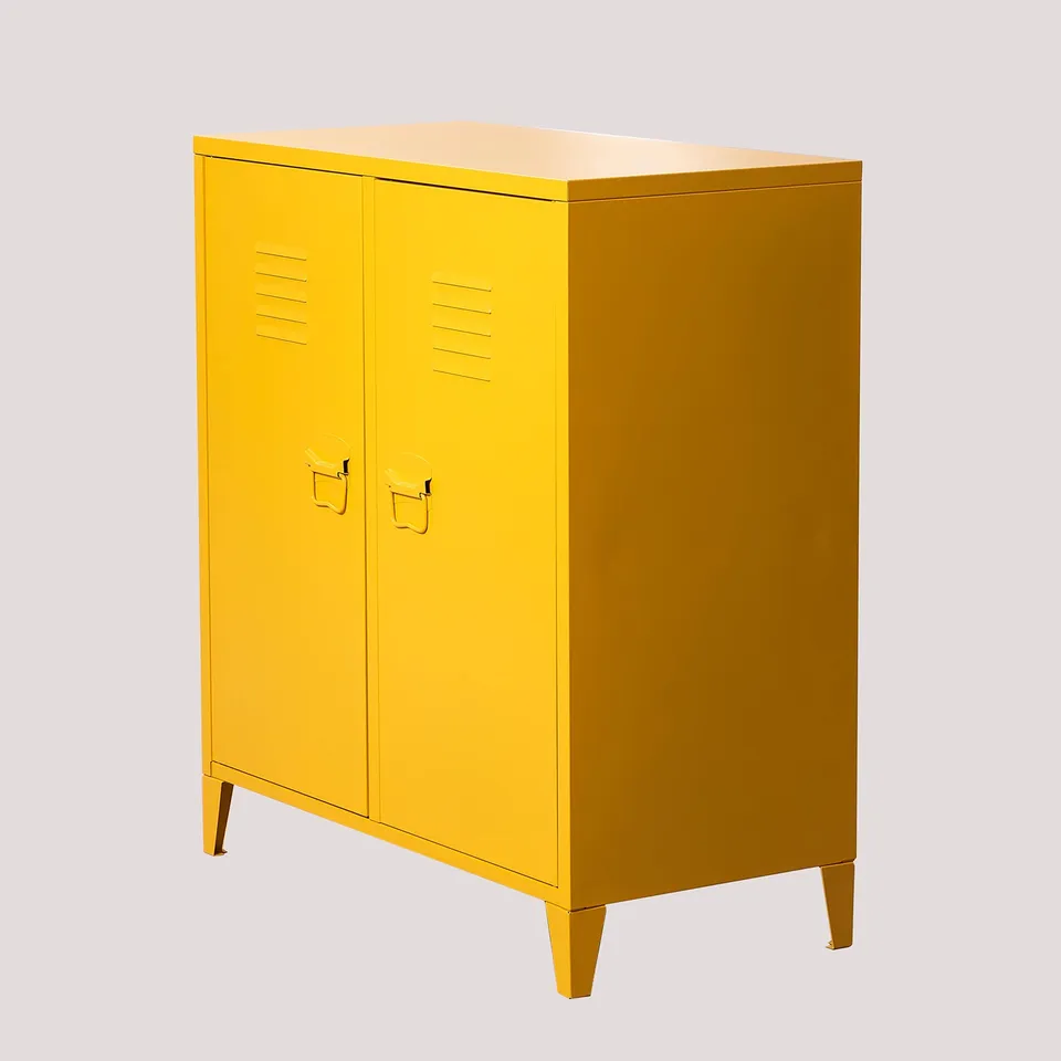 Sklum Pohpli credenza 2 ante 80 cm giallo curry acciaio