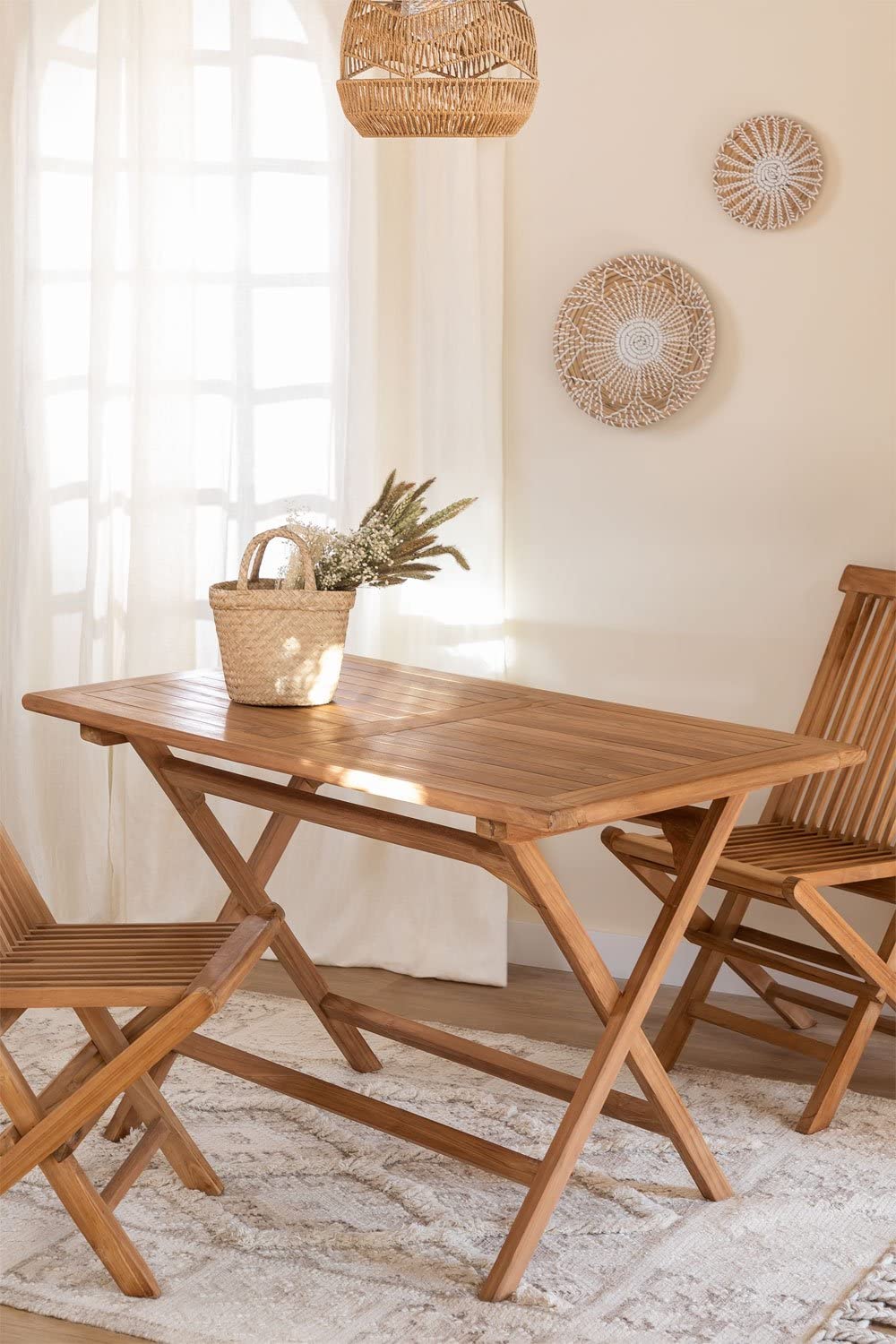 Sklum Pira Tavolo Pieghevole Rettangolare 120x70 in Teak
