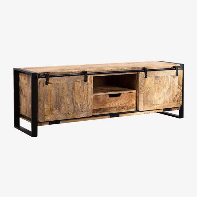 Sklum Kiefer Style Black Natural mobile TV legno mango