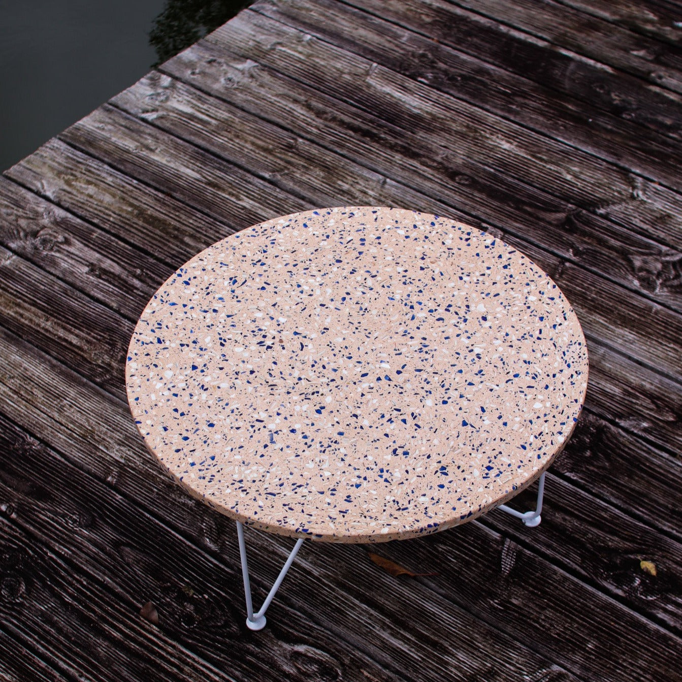 Acapulco Design Low Table tavolino rosato in terrazzo Ø65 cm